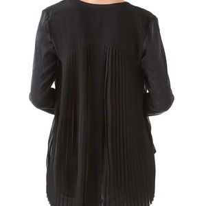 Rebecca Taylor Black Pleated Blouse